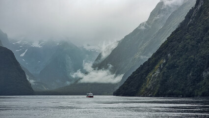 Snowcapped Mountains Covered in Cloud