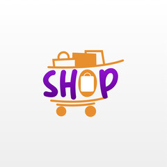 Online shop logotype design template