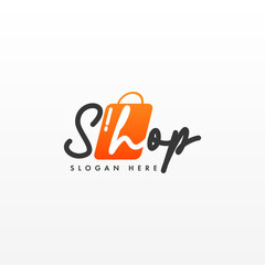 Online shop logotype design template