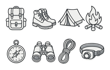 Homework essentials: book, pencil, calendar, lamp, notes, checklist, clock, folder icons