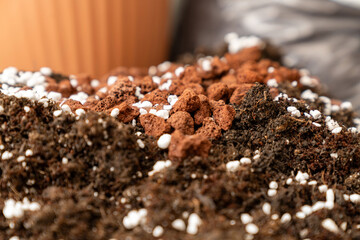 rich organic potting soil with perlite and clay pebbles, perfect for gardening, plant growth,...