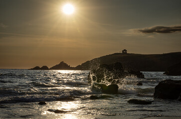 fin de journée au bord de l'océan