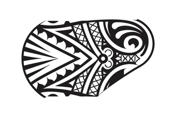 Tribal Sleeve Design with Abstract Shape on White Background