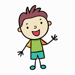 Smiling Child Character Cartoon Art