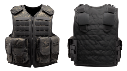 Two tactical vests, front and back