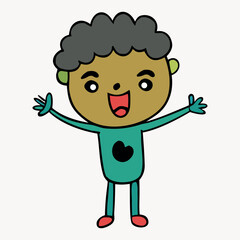 Smiling Child Character Cartoon Art