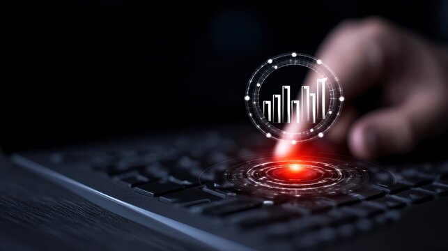 Loyal Customers and Retention Strategy Entrepreneurs Analyze Data on Laptop. Boost patronage via client nurturing tactic business owner scrutinize statistic on notebook computer