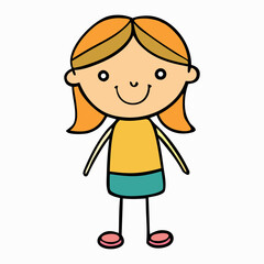 Smiling Child Character Cartoon Art