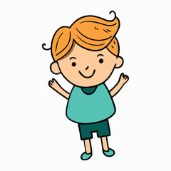 Smiling Child Character Cartoon Art