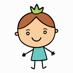Smiling Child Character Cartoon Art
