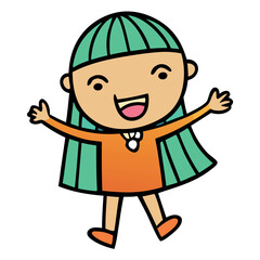 Smiling Child Character Cartoon Art