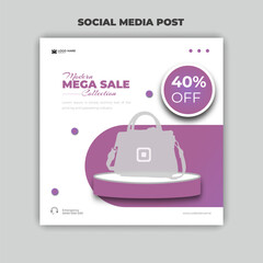 Modern Mega Sale Collection Social Media Post Design Template