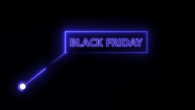 Black friday Sale text animation with technology icon black background .Call-out futuristic hud animation digital white tone six pack on the black screen .