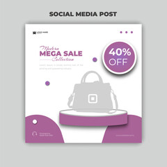 Modern Mega Sale Collection Social Media Post Design Template