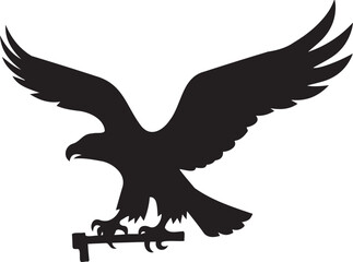 Obraz premium soaring silhouette: A majestic silhouette of an eagle with widespread wings, soaring against the sky. Evoking themes of freedom, power, and aspiration.