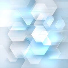 Fototapeta premium Polygonal Abstract Background with Layered Hexagons in Blue and White