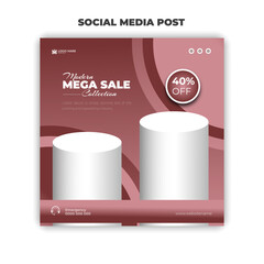 Modern Mega Sale Collection Social Media Post Design Template