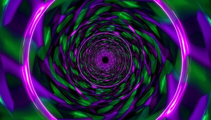 Abstract tunnel of swirling, vibrant colors