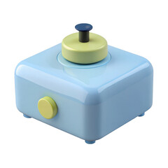 3d retro game controller button isolated on transparent background