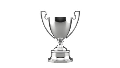 Shiny Silver Trophy Cup with Handles