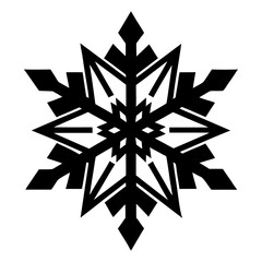 Silhouette vector illustration of a snowflake pattern designed in geometric shapes