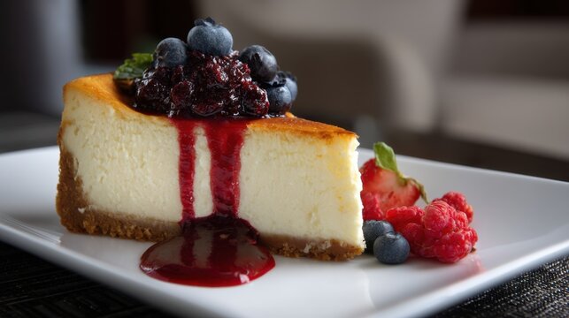 Decadent Cheesecake with Berry Compote