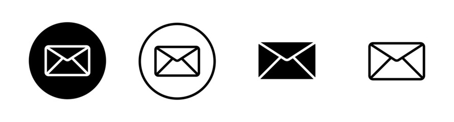 Message icons, Envelope icons set, Mail symbol collection, Email message communication sign, Vector illustration.
