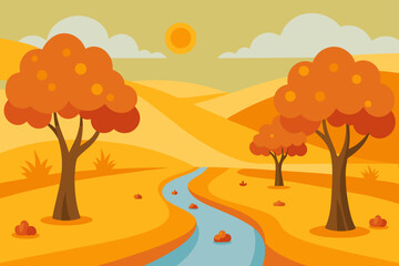 autumn landscape with trees
