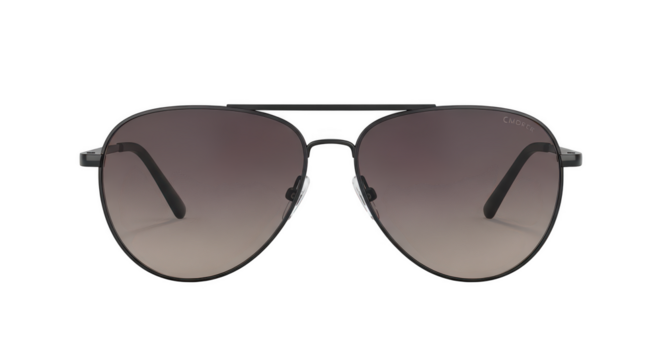 Aviator sunglasses with gradient lenses isolated on transparent background