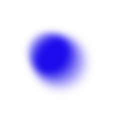 Abstract blue color blurred smooth round shape gradient isolated on transparent background. Png overlay effect.