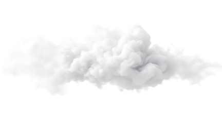 Realistic white cloud Isolated on transparent background for graphic design projects
