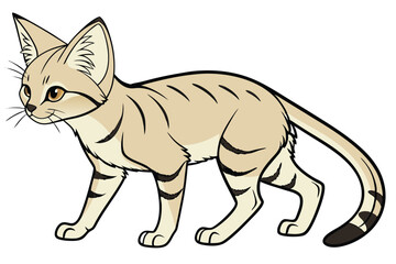 Striking Illustration with Beige Accents a Unique Artistic Rendition of a Playful Cat