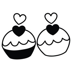 sweet desserts with heart toppings