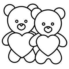 teddy bears holding hearts