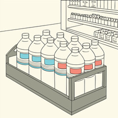 Variety of bottles and containers vector