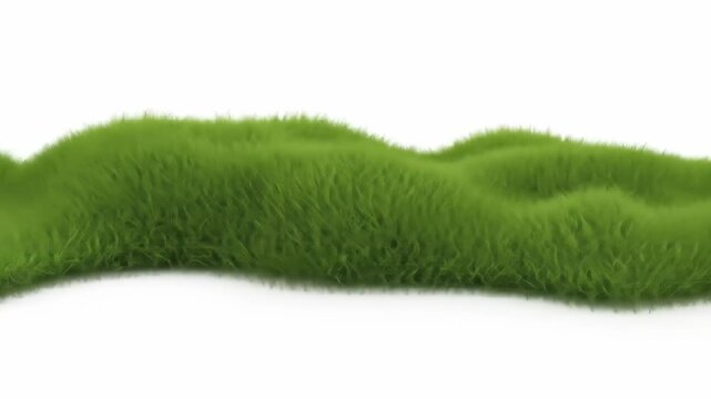 Undulating Green Grass Hills on White Background Natural Lighting Cinematic Quality Detailed Lush Green Grass Texture 3D Rendering Perfect for Background