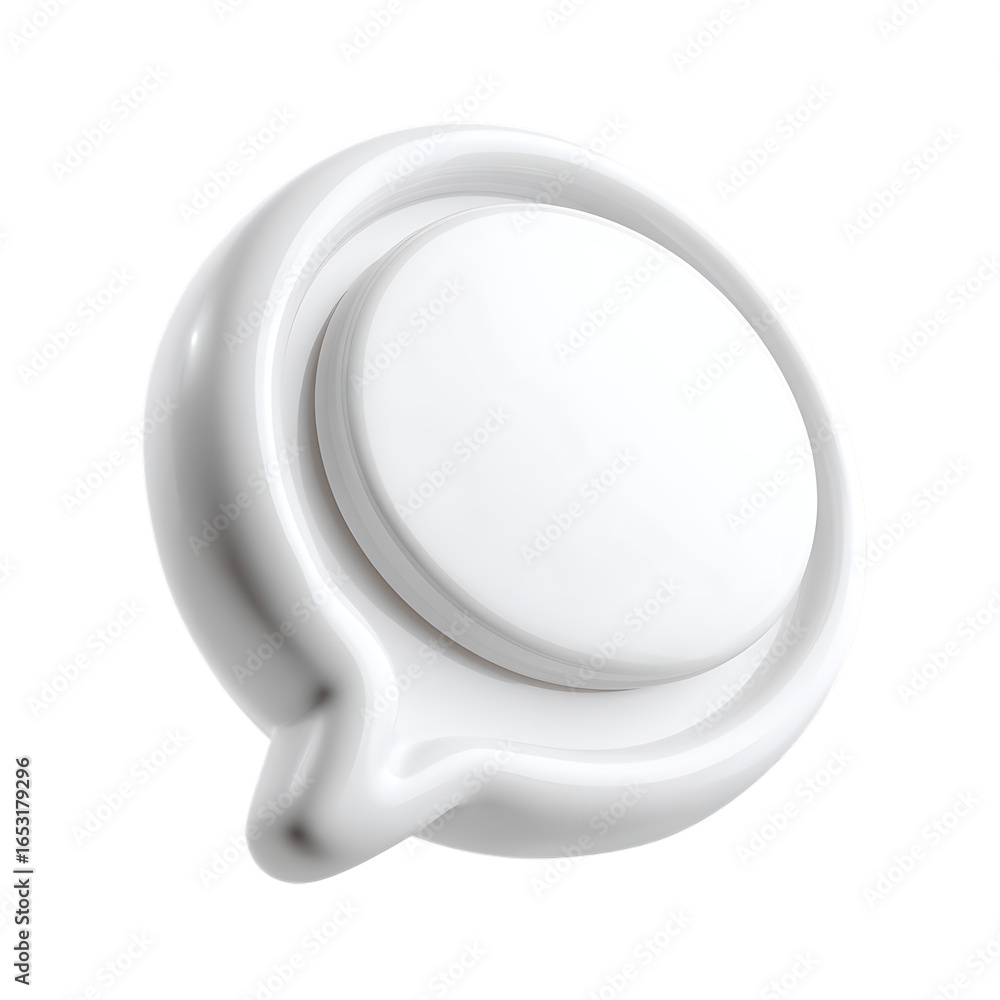 Aufkleber clean white speech bubble icon with a subtle shadow isolated on transparent background
