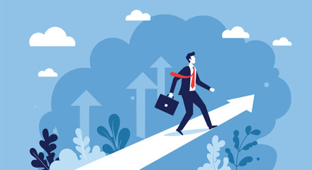 Obraz premium Business Success and Career Growth Illustration