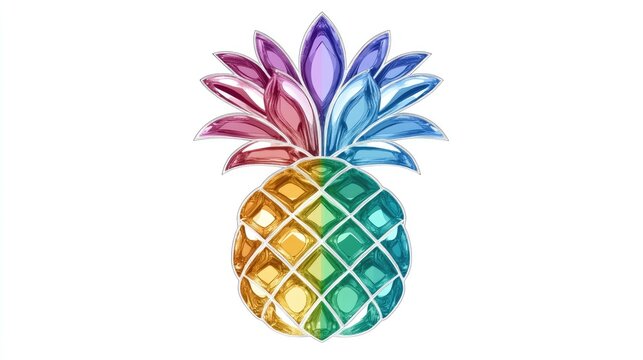Vibrant Rainbow Pineapple Graphic Design