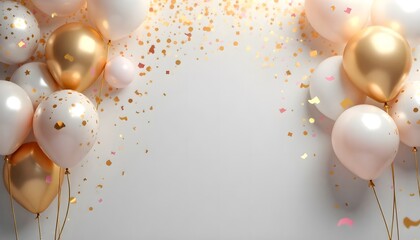 Happy birthday background with realistic balloons festive celebration wallpaper design