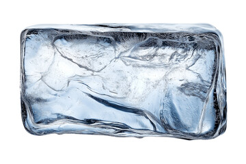 ice cube frame rectangular shape isolated on white or transparent png