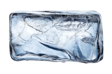 ice cube frame rectangular shape isolated on white or transparent png