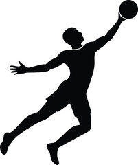 handball silhouette vector art illustration