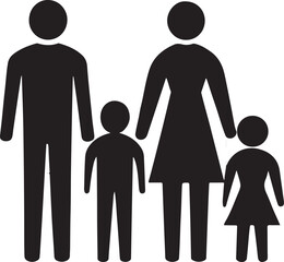 Family Icon Father, Mother, and Children