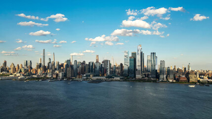 Obraz premium Aerial view of New York City skyline. Cityscape of Manhattan in USA.