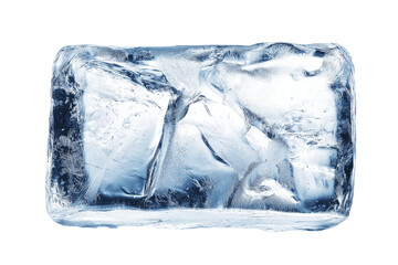 Obraz premium ice cube frame rectangular shape isolated on white or transparent png