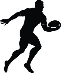 rugby silhouette vector art illustration