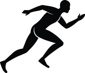 sprinting silhouette vector art illustration