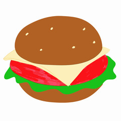 hamburger on white background