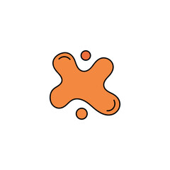 Abstract orange splash shape on white background. Vector illustration